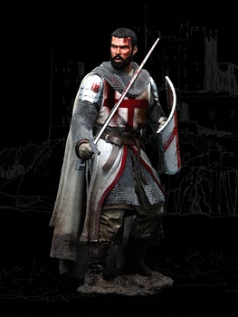 Unassambled 1/18 90MM Cavaler Templier, al XII-Lea Figura Istorică Rășină kit model în miniatură Nevopsite