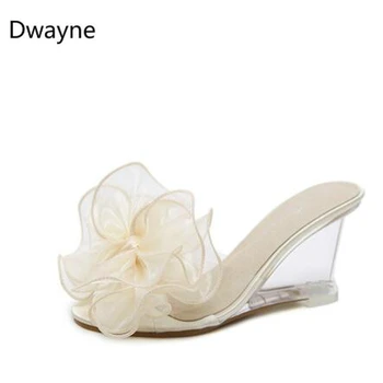 Dwayne pene sandale cu toc femei de vară 2020 nou sexy cristal transparent tocuri inalte diamant diapozitive papuci de femei pantofi de Banchet