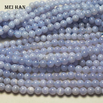 Meihan Brazilia albastru dantelă calcedonie 6-6.8 mm 8-8.8 mm netede rotunde margele vrac pentru a face bijuterii de design DIY brățară
