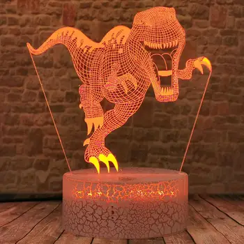Lumea Jurassic Tyrannosaurus Rex Mark Joc 3D LED Lumina de Noapte În 7 Culori Schimba starea de Spirit Touch Lampă Art Decor Acasă Băieți Picătură de transport maritim