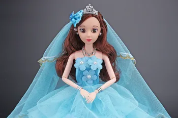 NK 2020 Papusa Printesa Haine Handmake Coada Lunga Rochie de Mireasa de Moda Petrecere de Seara Tinuta Pentru Papusa Barbie Accesorii 111 JJ