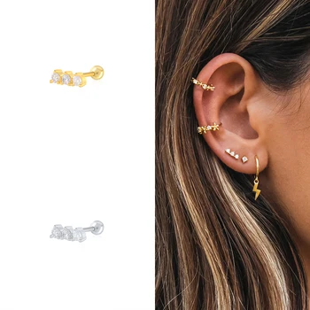 ROXI Ochi de Pisică Fluture Urechi de Iepure Umbrela Cercei Stud pentru Femei Cercei Neobișnuite Piercing Argint 925 Pendientes