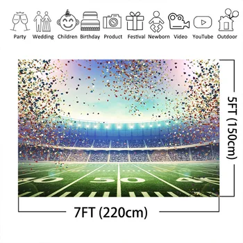 Neoback Super Bowl Fotografie Fundal teren de fotbal Sărbătoare Banner Decorare Artistică Portret Foto fundal