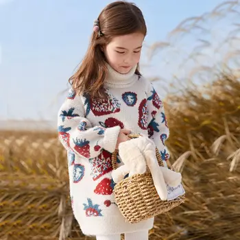 Noi 2020 Primăvara Iarna Haine Copii Fete Pulover Copii Tricotate Pulovere Drăguț Îmbrăcăminte exterioară Fetita Pulovere de Vârstă 3-14 ani
