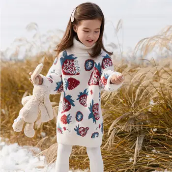 Noi 2020 Primăvara Iarna Haine Copii Fete Pulover Copii Tricotate Pulovere Drăguț Îmbrăcăminte exterioară Fetita Pulovere de Vârstă 3-14 ani