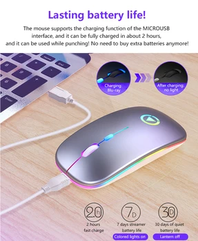 2.4 GHz Wireless Optical Mouse Soareci USB Reîncărcabilă RGB Pentru PC, Laptop, Computer Mouse-ul fără Fir Bluetooth RGB Mouse-ul Mut mouse-ul