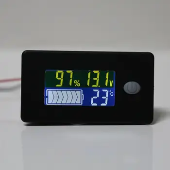Univerisal Baterie Indicator de Capacitate 12V 24V 36V 48V 60V 72V 10-100V Li-ion, Lifepo4 Baterie Plumb-acid Monitor cu temperatura