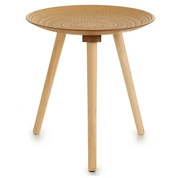 Masă rotundă de Cafea cămilă cu Trei Picioare din Lemn. Partea de masă Ideal pentru Orice Casa ta. Măsurători: 40x40x42 cm