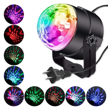 Sunet Activat de Rotație Minge Disco Laser Light Proiector Lampa de Petrecere cu LED-uri RGB DJ, Lumini de Scena Colorat Magic Ball Lumina de Noapte