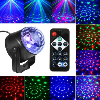 Sunet Activat de Rotație Minge Disco Laser Light Proiector Lampa de Petrecere cu LED-uri RGB DJ, Lumini de Scena Colorat Magic Ball Lumina de Noapte