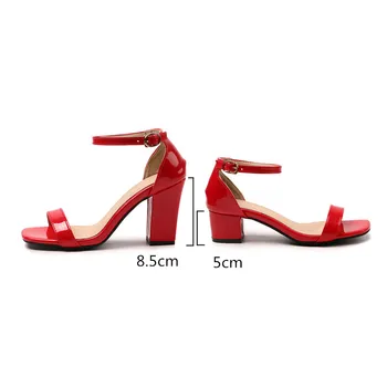 Sandale De Vara Femei Culori Calde Concis Solid Curea Glezna Doamnelor Sandale Tocuri Încălțăminte De Petrecere Nunta Pantofi Fete Dimensiuni Mari