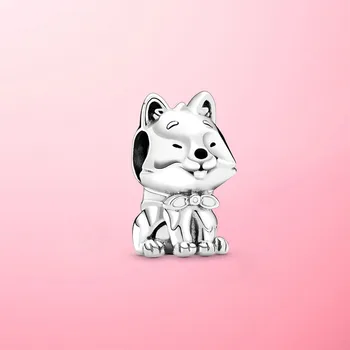 Real Argint 925 Japoneză Akita Inu Câine Animal De Farmec Margele Se Potrivesc Original Pandora Bratari Brățară De Luare De Bijuterii Cadou