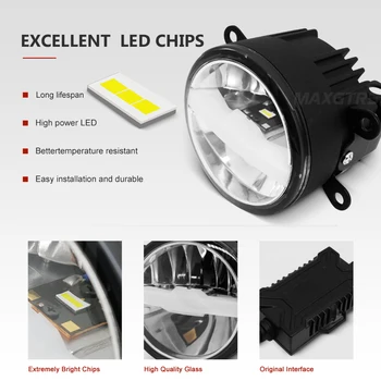 2x Auto Universal Fața DRL LED Bec Lumini de Înaltă/joasă Lumina de Zi Lumina de Ceata Lampa Proiector Pentru Jeep Toyota, Subaru, Suzuki