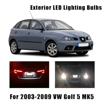 Alb Canbus LED Inversă Becuri Sub Lampă Oglindă de Înmatriculare Lumina Kit Exterior Pentru 2003-2009 VW Golf 5 MK5 MK V Lumina de Parcare