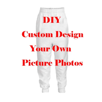 DIY Design Personalizat Barbati Pantaloni Femei de Imprimare 3D Propria Dvs. Imagine Fotografii Hip-Hop pentru Bărbați pantaloni de Trening Rula Elastica Fitness Pantaloni C001-2