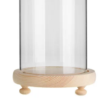 Cupolă de sticlă de Afișare Bell Jar Cloche Acoperi Vaze de Flori Uscate cu Baza din Lemn Ornamente Handmade, de Artizanat Crăciun DIY Cadou