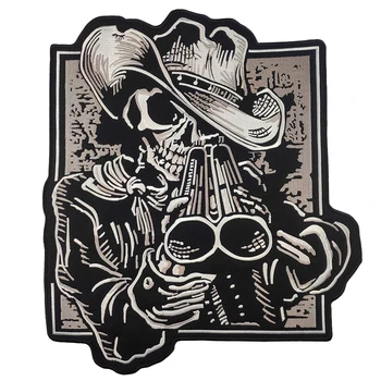 Cowboy Craniu Patch-uri Brodate pentru Jacheta Armă Mare de Patch-uri de Motociclete Free Rider Insigna de Fier Pe MC Broderie Autocolante