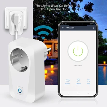 Smart WiFi Adaptor Priză 16A de la Distanță de Control Vocal Monitor de Putere Priza de Distribuție Funcția de a lucra cu Alexa Google Casa Tuya