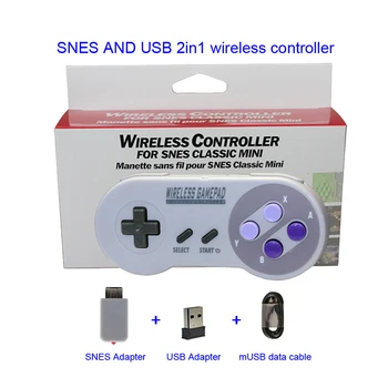 Wireless Gamepad-uri 2.4 GHZ Joypad Controler Joystick pentru SNES Super Nintendo Classic MINI Consola de la distanță Accesorii