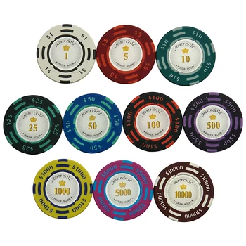 5pcs/lot Lut cip de poker Casino Poker Chip Set de Poker Monede de Metal de Dolari Monte Carlo Chips-uri Poker Club Accesorii 40x3.3mm