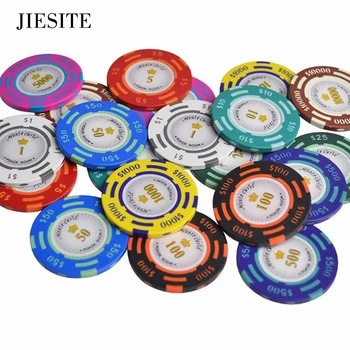 5pcs/lot Lut cip de poker Casino Poker Chip Set de Poker Monede de Metal de Dolari Monte Carlo Chips-uri Poker Club Accesorii 40x3.3mm