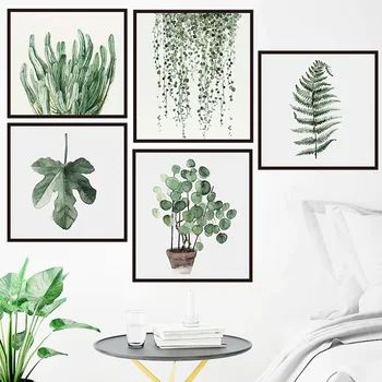 Stil scandinav Plante Tropicale Poster Frunze Verzi Decorative de Imagine Arta de Perete Moderne Tablouri pentru Living Decor Acasă