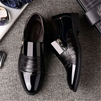 Barbati Pantofi de Afaceri Clasic de Moda Rochie de Pantofi Formale Pionted Toe Birou Oxford Zip din Piele PU de Dimensiune Mare 38-48 de sex Masculin de pantofi