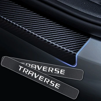Pentru Chevrolet TRAVERSE 4D fibra de Carbon de vinil autocolant Auto Pragului de Ușă Scuff Placa Pragului de Ușă Garda de Piese Auto Accesorii 4BUC