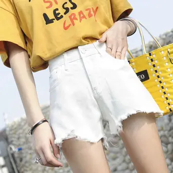 De Vară 2020 Femei de Moda de Epocă Liber de Talie Mare Gaura Blugi Scurte Punk Sexy Fierbinte Largi Picior pantaloni Scurți din Denim Stil Coreea WF181
