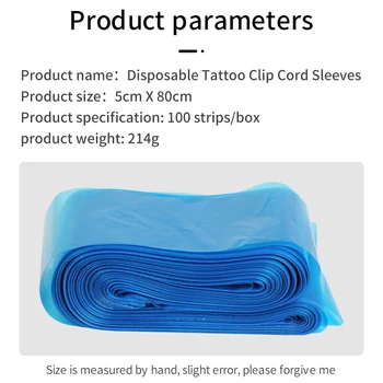 100buc/Cutie de Plastic Albastru Tatuaj Clip Cablu Mâneci Pungi Alimentare de Unică folosință Cuprinde Pungi Pentru Aparat de Tatuaj Tatuaj Accesorii