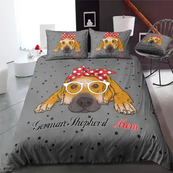 Câine Animal Seturi de lenjerie de Pat 3D de Imprimare Carpetă Acopere Set Dublu King Size