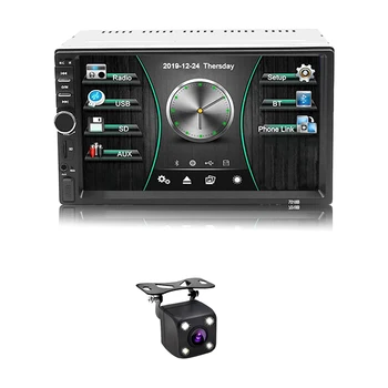 Radio 2 Din Inversarea Display de 7 Inch Radio Auto cu Ecran Tactil Stereo Multimedia Player Joc Android/IOS Bluetooth FM USB Intrare AUX