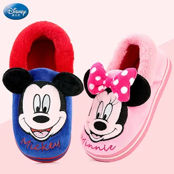Disney pentru copii'scartoon Mickey mouse papuci de casă drăguț de iarnă acasă non-alunecare de băieți și fete bumbac pentru copii pantofi