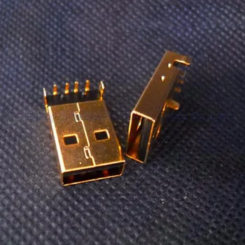5pcs USB 2.0, UN barbat de 90 de grade Chiuveta bord 2.0 USB Conector USB disc U interfață Terminale de Contact Placare cu Aur 3u