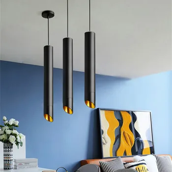Nordic Moderne pandantiv lumina tub lung pandantiv cu LED-uri lampă de Iluminat pentru mese, camera de zi dormitor bucatarie salon de metal Agățat Lampă
