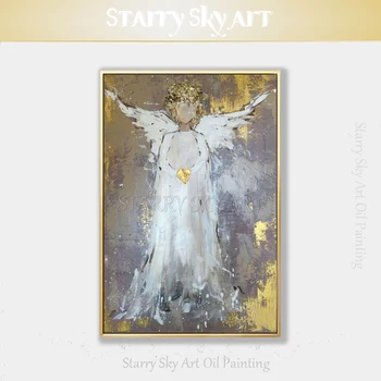 Noi Sosiri de Mână-pictat de Înaltă Calitate Înger Abstracte Pictura Acrilic pe Panza Înger Frumos Pictura Acrilic pentru Decor Perete
