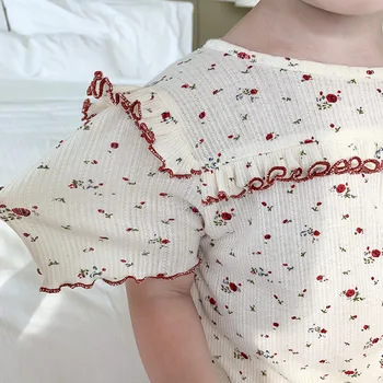 Vara 2020 fetiță de flori sparte de purtare a se potrivi copii cu maneca scurta, pijamale