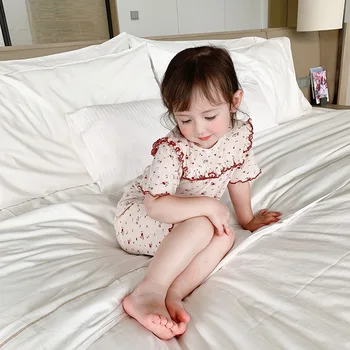 Vara 2020 fetiță de flori sparte de purtare a se potrivi copii cu maneca scurta, pijamale