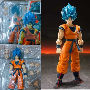 SHF Son Goku Albastru Super-Albastru Gokou Figurine Model de Jucărie Cadou de Crăciun