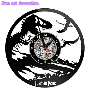 Jurassic Park de Desene animate Creative Picturi Ceas Agățat Decoratiuni Produse Calde disc de Vinil ceas de perete camera de zi de decorare