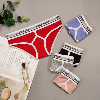 2020 Sexy Femei ROZ Scrisoare Chilotei SUnderwear fără Sudură Boxeri de Bumbac Solid Pantaloni Talie Joasa Moda Confort Doamna Lenjerie Tanga