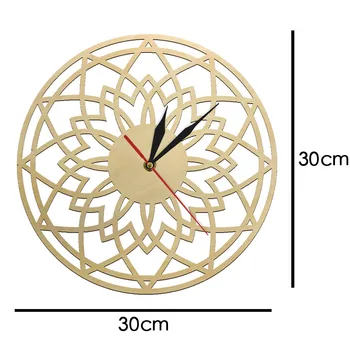 Floarea Vieții Geometrie Linie De Ceas De Perete Din Lemn Mandala Moderne Cuarț Ceas De Perete Abstract, Arta De Perete Rustic Decor Acasă Ceasuri De Perete