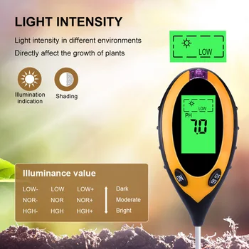 Digital Solului PH-Metru de Umiditate Monitoriza Temperatura Soarelui Tester Pentru Gradinarit Plante Agricole Cu Blacklight Display LCD