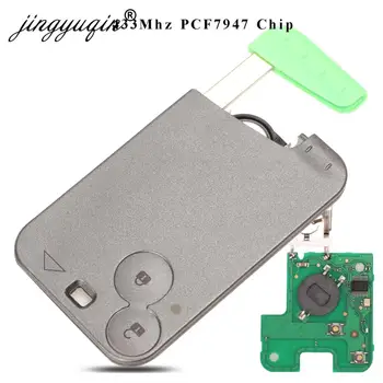 Jingyuqin 5pcs /lot de acces fără cheie Smart Card Cheie de la Distanță pentru Renault Laguna Espace PCF7947 Chip 433Mhz 2 Butoane Inteligente Fob