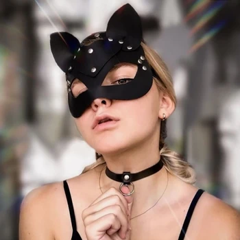 XX Femei Sexy Negru Masca pe Jumătate Ochii Cosplay Fata Pisica din Piele Masca Cosplay Masca de Bal Mascat Carnaval de Lux masksX