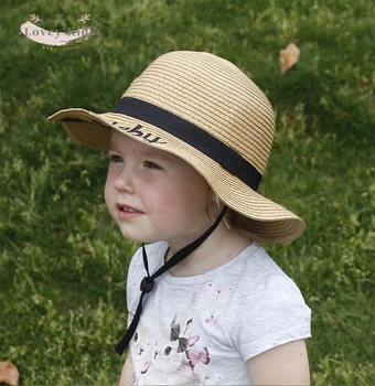 2020 Vara Noi Fata De Copil 3-12 Ani Pălărie Copii Scrisoare Broderie Simplu, Elegant, De Paie Capac Copil Fete Palarii De Plaja Copii Palarie De Soare