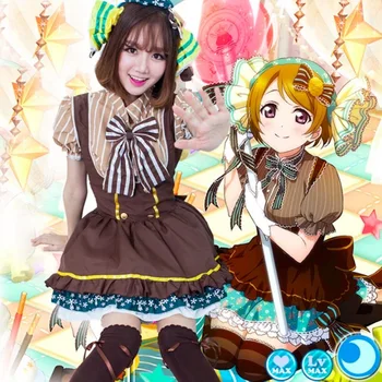 Anime-ul japonez de Dragoste Live Cosplay Costum iubesc viata Hanayo Koizumi Bomboane Uniformă de Menajeră Femeile Rol Joaca Printesa Lolita Rochie Fancy