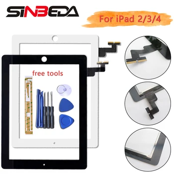 Sibeda Ecran Tactil Digitizer pentru iPad 2 A1395 A1416 A1458 Fața Atingeți Sticla cu Bandă Adezivă pentru iPad 3 4 Touch Screen