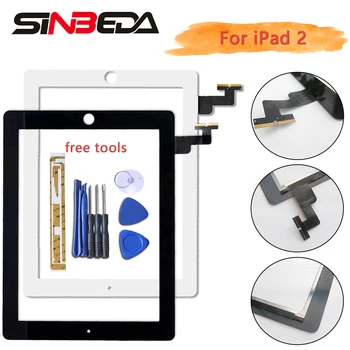 Sibeda Ecran Tactil Digitizer pentru iPad 2 A1395 A1416 A1458 Fața Atingeți Sticla cu Bandă Adezivă pentru iPad 3 4 Touch Screen
