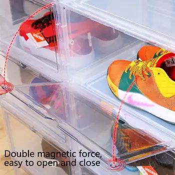 Îngroșat Flip Pantofi Sertar transparent Caz Pantofi Cutii de Plastic care pot fi Stivuite Cutie Depozitare Cutie Depozitare Organizator suport de Pantofi